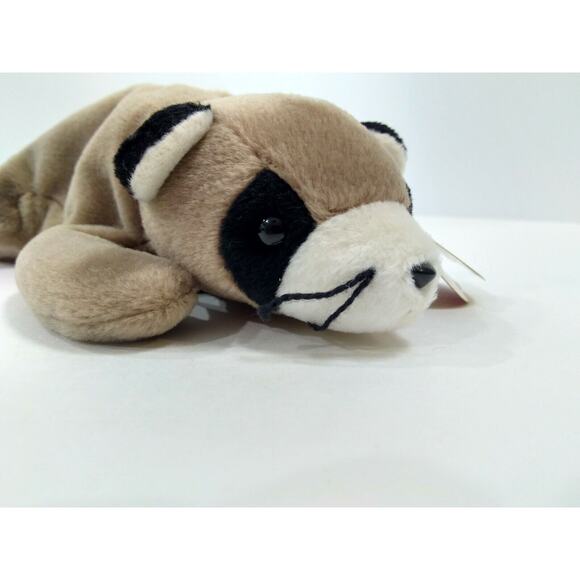 2x Vintage Ty Beanie Babies Ringo the Raccoon + Stinky the Skunk Plush Beanies - Picture 4 of 11